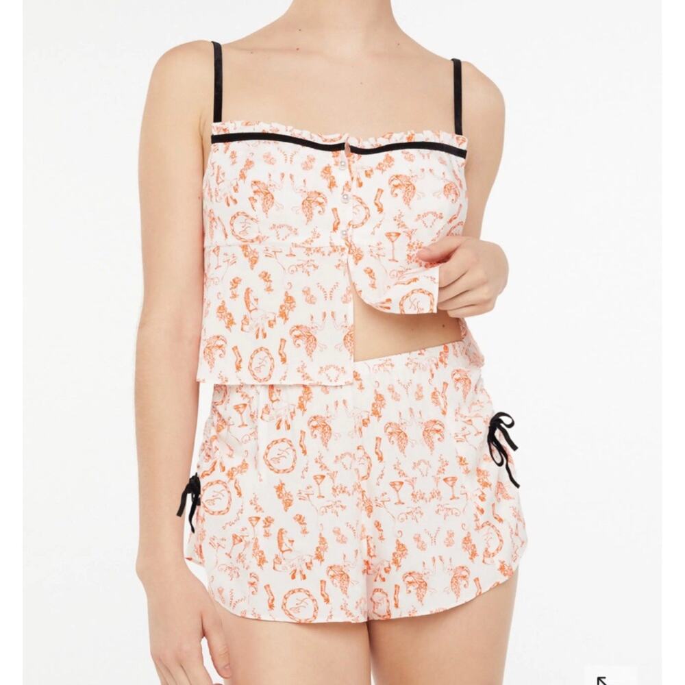 Savage x Fenty Top Womens XS Underpinnings Sleep Cami Roasted Red Fresh Ink